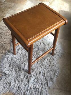 Tabouret de cuisine danois en hêtre vintage rétro mid-century, table de maquillage, table de chevet