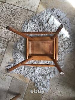 Tabouret de cuisine danois en hêtre vintage rétro mid-century, table de maquillage, table de chevet
