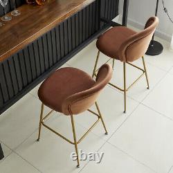 Tabourets 2x Bar Velvet Breakfast Chairs High Counter Home Pub Restaurant Tabourets