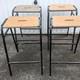Tabourets Vintage De Laboratoire Scolaire En Bois Et M&eacute;tal X 4