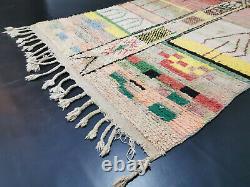 Tapis De Laine Marocain Vintage Fait Main 5'5x8'7 Berbère Boujaad Tribal Colorful Rug
