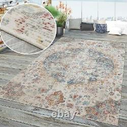 Tapis Vintage Oriental Rétro Shabby pour Salon Tapis de Cuisine Aspect Usé Tapis Beiges