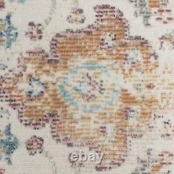 Tapis Vintage Oriental Rétro Shabby pour Salon Tapis de Cuisine Aspect Usé Tapis Beiges