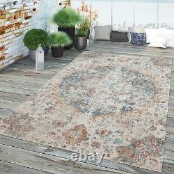 Tapis Vintage Oriental Rétro Shabby pour Salon Tapis de Cuisine Aspect Usé Tapis Beiges