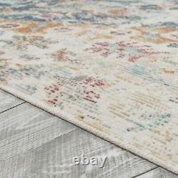 Tapis Vintage Oriental Rétro Shabby pour Salon Tapis de Cuisine Aspect Usé Tapis Beiges