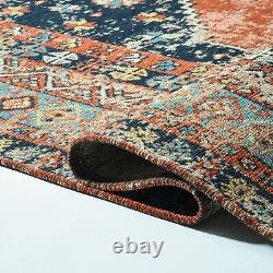 Tapis antique Vintage Troy lavable en machine antidérapant pour grand salon anatolien