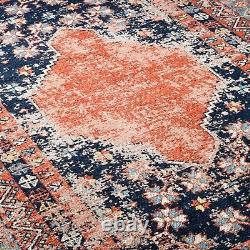 Tapis antique Vintage Troy lavable en machine antidérapant pour grand salon anatolien