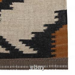 Tapis kilim en laine et jute vintage, tapis tribal Navajo, tapis du sud-ouest