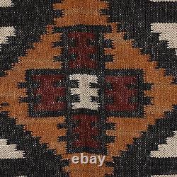 Tapis kilim en laine et jute vintage, tapis tribal Navajo, tapis du sud-ouest