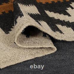 Tapis kilim en laine et jute vintage, tapis tribal Navajo, tapis du sud-ouest