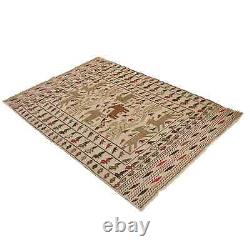 Tapis kilim sumak tissé à la main, 4,1 x 5,9 pieds