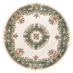 Tapis ronds circulaires orientaux vintage royaux classiques traditionnels en laine dense épaisse