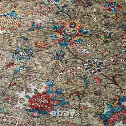 Tapis traditionnel vintage beige antique lavable en machine antidérapant grand salon