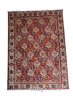 Tapis vintage fait main (318 x 212 cm) Tapis oriental rouge fait à la main