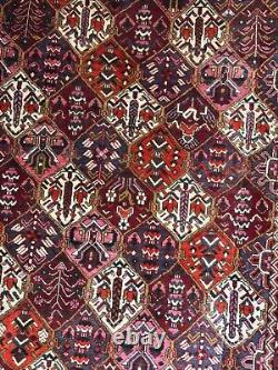 Tapis vintage fait main (318 x 212 cm) Tapis oriental rouge fait à la main