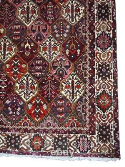 Tapis vintage fait main (318 x 212 cm) Tapis oriental rouge fait à la main