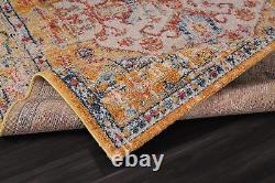 Tapis vintage grande surface, tapis oriental résistant aux taches pour salon 7656