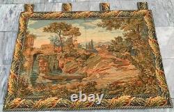 Tapisserie florale médiévale française vintage décor mural de cuisine 115x80 cm