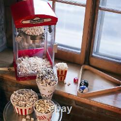 Throwback 60030 Vintage Movie Theater Kettle Style Popcorn Maker Machine, Rouge