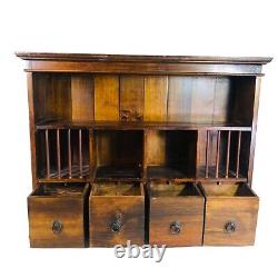 Tiroir d'armoire vintage Boîte aux lettres à épices Apothicaire à suspendre ou à poser