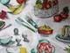 Tissu De Rideau En Barkcloth Vintage Des Années 60 Inutilisé 91 Cm X 4,69 M Cuisine Alimentaire Rétro