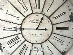 Très Grande Horloge Murale Shabby Chic Française 60cm Ancien Style Vintage Neuf & Boîte