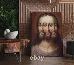 Trois Faces Jésus Canvas Imprimer Affiche Religieuse Chrétienne Reproduction D'art