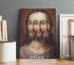 Trois Faces Jésus Canvas Imprimer Affiche Religieuse Chrétienne Reproduction D'art