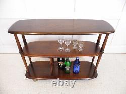 Trolley Bibliothèque Séparateur de Chambre Giraffe Bébé Ercol Vintage Années 50 En Bois d'Orme