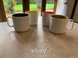Ultra rare grandes tasses à café / thé Orla Kiely à pied surélevé x 4. VOIR MES AUTRES.