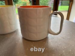 Ultra rare grandes tasses à café / thé Orla Kiely à pied surélevé x 4. VOIR MES AUTRES.