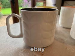 Ultra rare grandes tasses à café / thé Orla Kiely à pied surélevé x 4. VOIR MES AUTRES.
