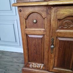 Unité d'affichage murale de style antique en bois massif de qualité vintage pour la cuisine