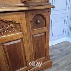 Unité d'affichage murale de style antique en bois massif de qualité vintage pour la cuisine