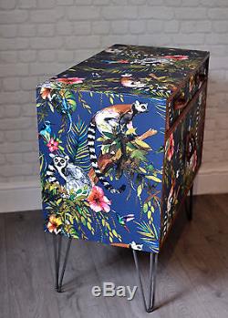 Upcycled Vintage Retro G Plan Cabinet Lemur Decoupage MID Century Tv Stand