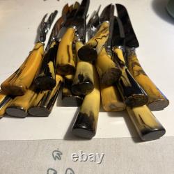 Ustensiles de cuisine vintage en bakélite et acier inoxydable, ensemble de 15 pièces, belle couleur