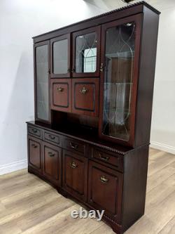 VITRINE Porte en Verre Miroir Placage Acajou Tiroirs Armoire LIVRAISON GRATUITE VITRINE Porte en Verre Miroir Placage Acajou Tiroirs Armoire LIVRAISON GRATUITE