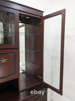 VITRINE Porte en Verre Miroir Placage Acajou Tiroirs Armoire LIVRAISON GRATUITE