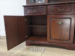 VITRINE Porte en Verre Miroir Placage Acajou Tiroirs Armoire LIVRAISON GRATUITE