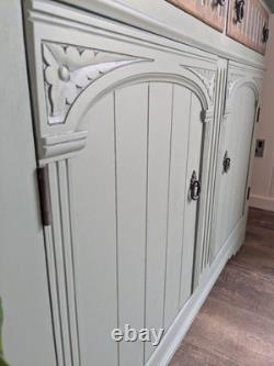Vaisselier Dresser vintage vert upcyclé
