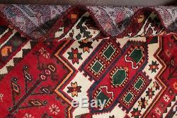Vente Vintage Géométrique Tribal Bakhtiari Tapis Main Noueuse Oriental Red 5x10
