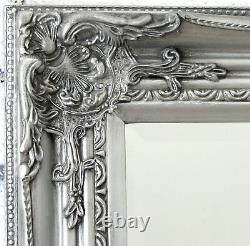 Verona Full Longueur Silver Shabby Chic Leaner Miroir Mural 183cm X 74cm 6ft Tall
