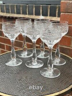 Verres à vin Hock vintage en cristal Stuart Arundel x 6