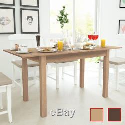 Vidaxl Extensible Table À Manger Cuisine Maison Lumière / Brun Foncé 120 / 160x70x76.5 CM