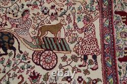 Vieille Collection Animale Picturale Agra Oriental Area Rug Laine Artisanale 4'x8