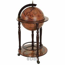 Vieux Bar À Vin Antique Globe Boissons Minibar Trolley Cabinet Accueil Cadeau Rétro