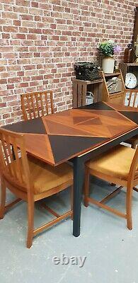 Vintage 1970s Mcintosh Teck Table Extensible Et 4 Chaises Retro MID Century Quirky