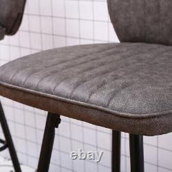 Vintage 2x Tabourets Bar Chaises De Petit Déjeuner Chaise À Manger High Legs Kitchen Dark Grey