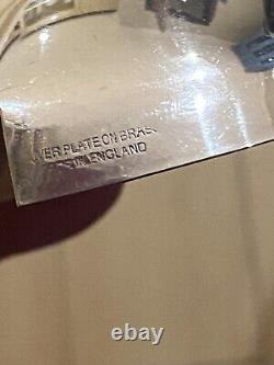 Vintage Argenté Sur Laiton Ruby Red Verre Pomme Sucre Gelée Confiture Pot Bol 2