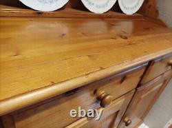 Vintage Dresser Welsh Pine Massif Farmhouse Upcycle Shabby 3 Tiroirs 3 Portes